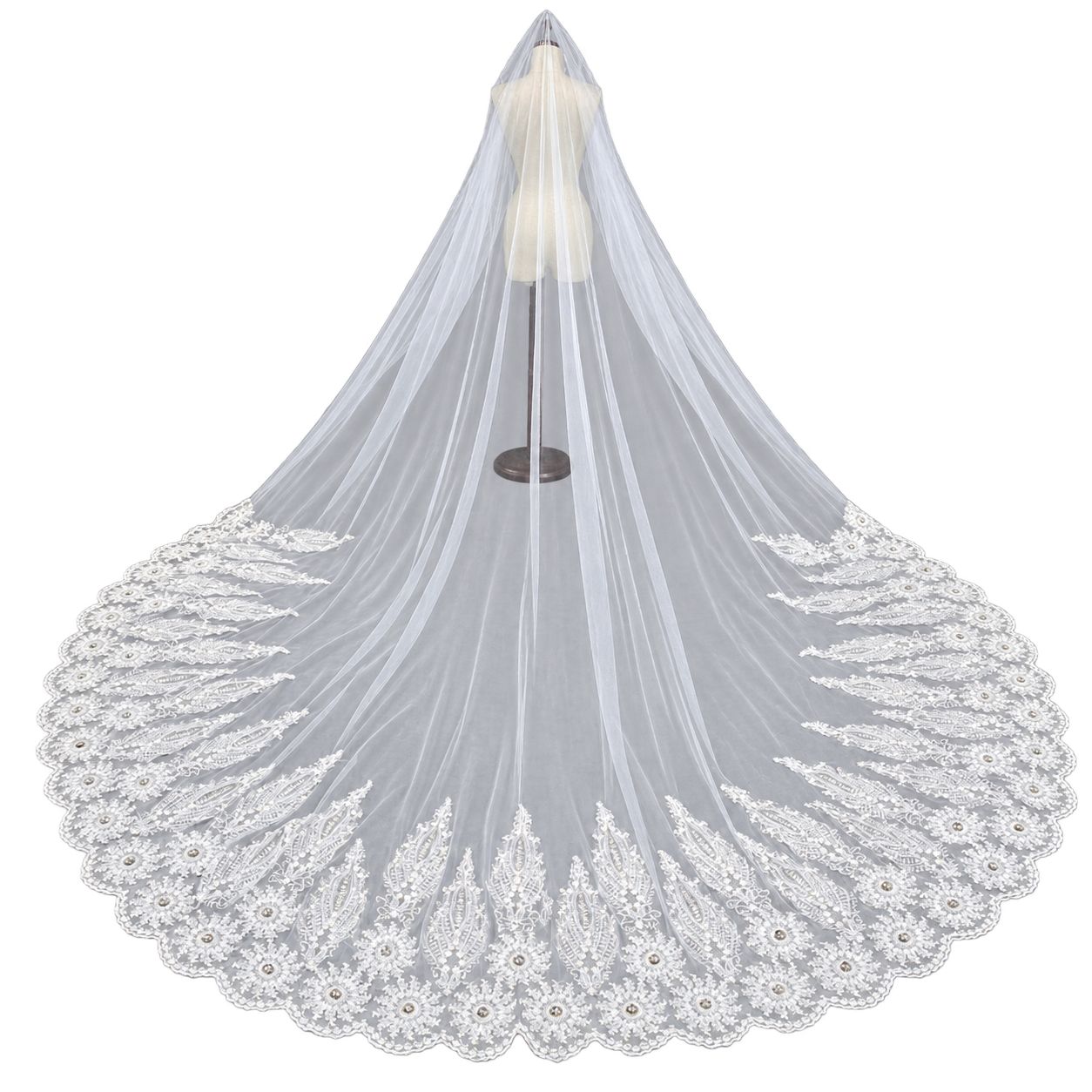 Floral Lace Cathedral Veil