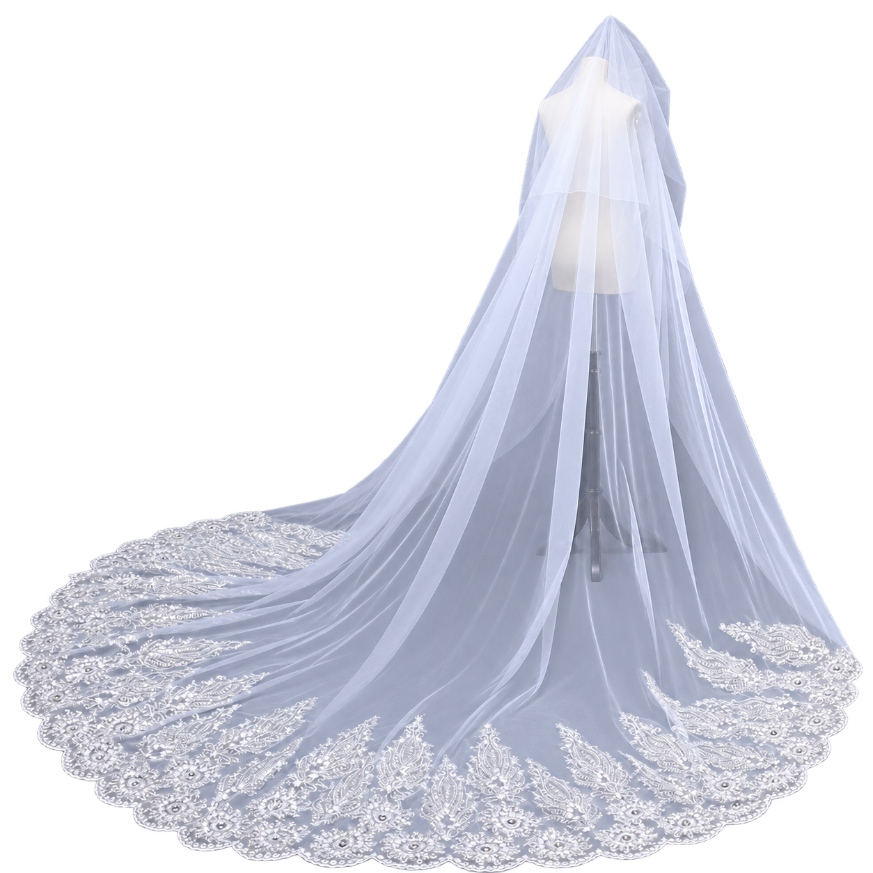 Ornate Lace Cathedral Veil
